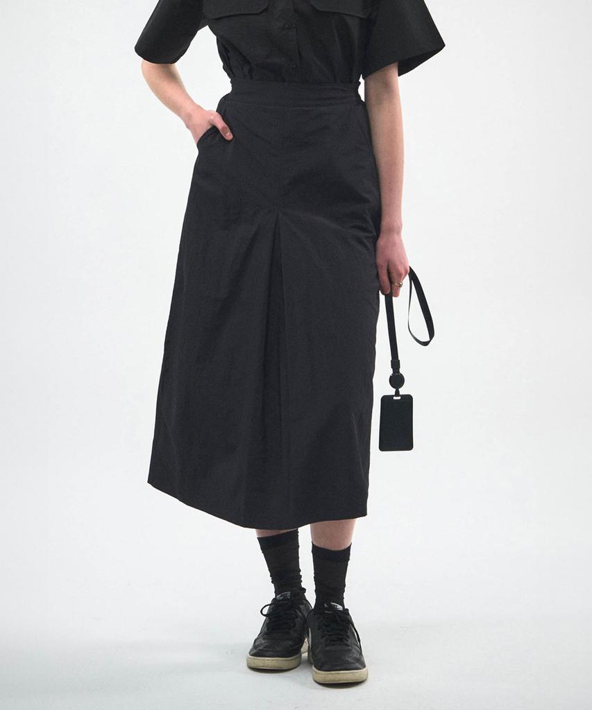 Nil Rise Nylon Maxi Skirt Black