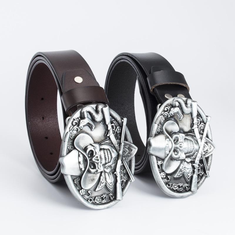 Trendy Men's Retro Cowhide Leather Belt - Genuine Casual Style for Trousers