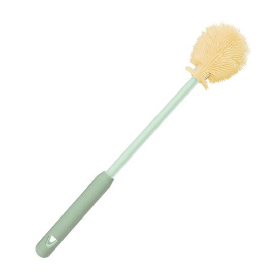 Bekerborstel Siliconen Flesborstel BPA-Vrij Voedselkwaliteit Diepe Reiniging 360-Graden Flexibel Zachte Borstelharen Hygiënisch Babyflesborstel