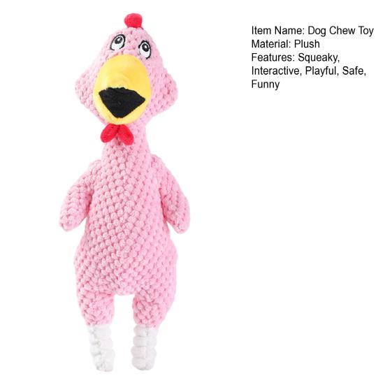 Juguete de Peluche Indestructible para Perros Masticadores Agresivos Interactivo Chirriante Suave Relleno con Forma de Pollo Juguete Masticable para Perros Pequeños Medianos Grandes