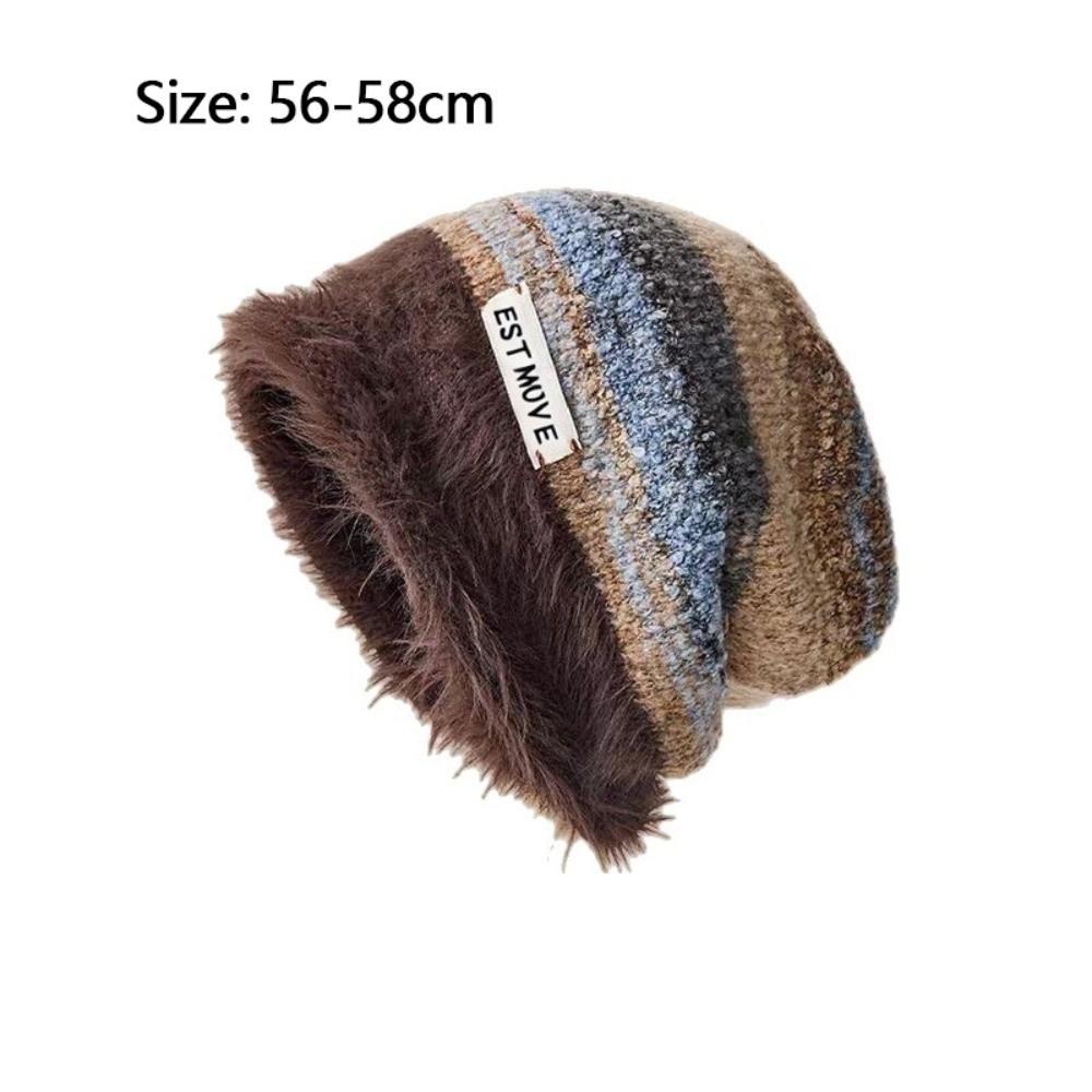 Windproof Knitted Hat Cold Proof Ear Protection Hat New Pullover Cap  Autumn Winter