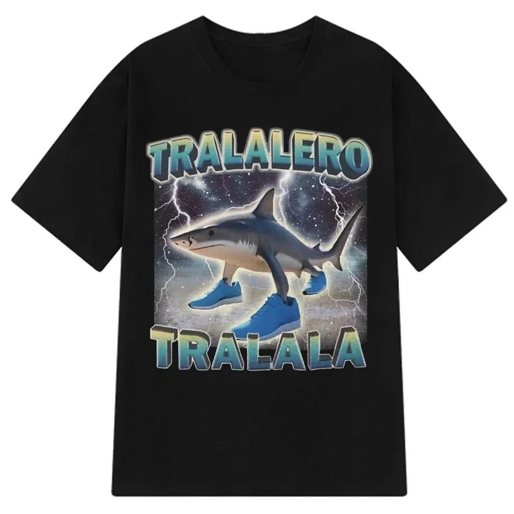 Bombardiro Crocodilo Italian Brainrot Meme T-Shirt Men's Women's Short Sleeve Cotton Tees Funny Graphic Y2k T-shirt Summer Tops