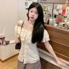 Summer New Pure Desire Wind Off-the-shoulder Ruffle Edge Short-sleeved Shirt Women's Design Feeling Waist and Thin Versatile Top