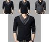 Camiseta De Hombre De Manga Corta Larga Slim Cuello En V Muscle Tee Casual Blusa