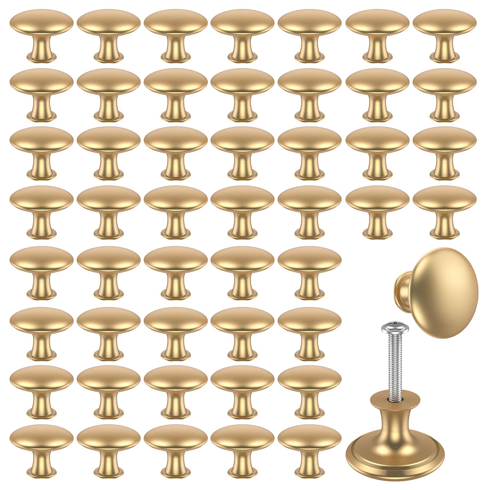 

Набір з 50 шт. ручок для шухляд, ручки для шаф з цинкового сплаву, нержавіючі золоті ручки для комодів з гвинтами, декоративна ручка для шухляди