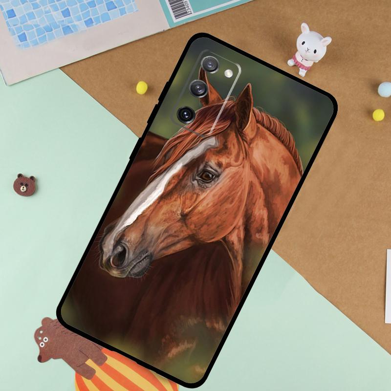 Horse Pony Painted Soft Case For Samsung Galaxy S25 Ultra S9 S10 S20 FE S21 S22 S23 Plus S24 Ultra Funda Cover