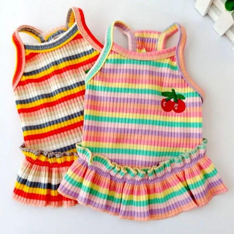 Haine de vară pentru cățeluș Rochie pentru câini pentru rase mici Câini Fusta scurtă Pomeranian Ropa Perro Costum Roba Robă