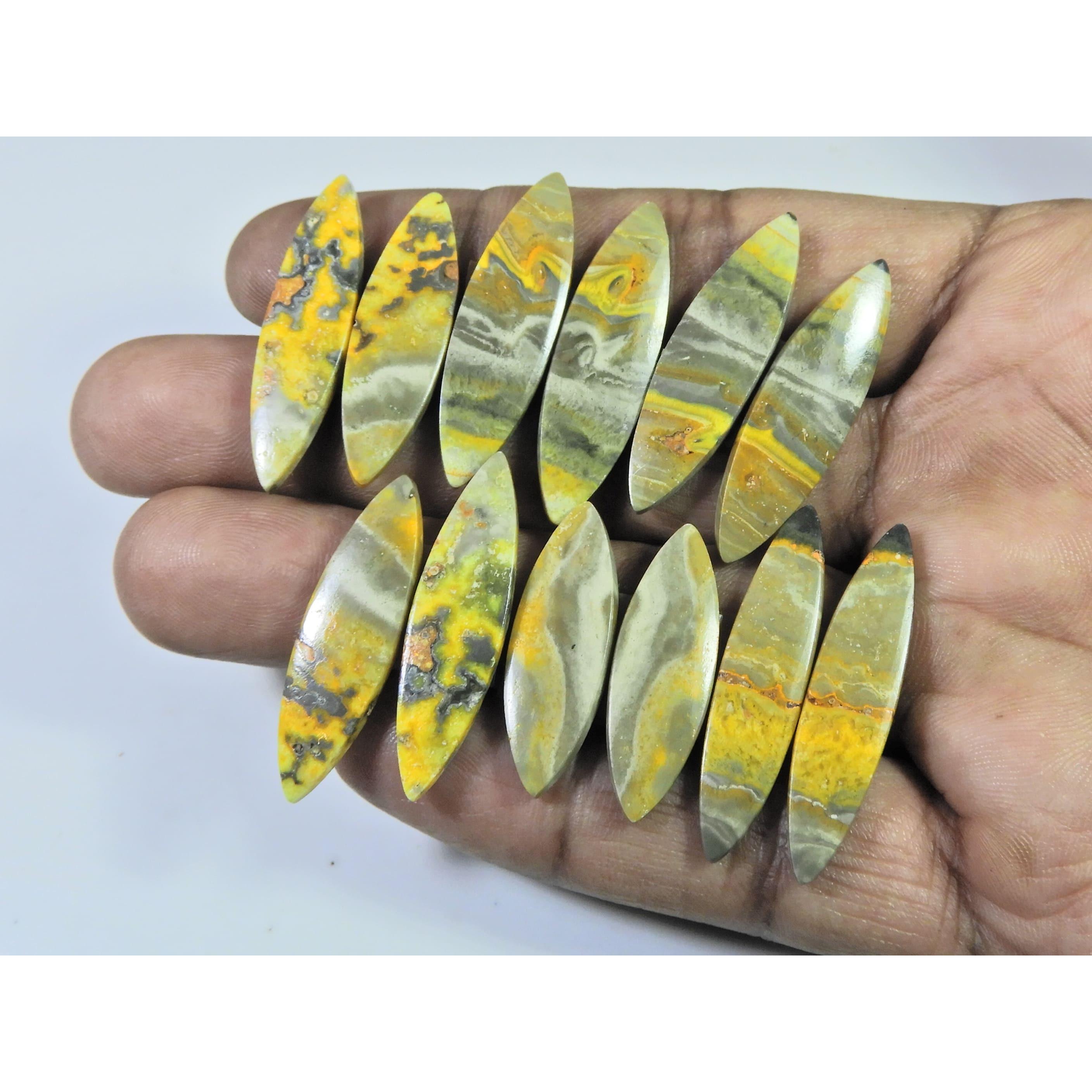 

28-33MM Natural Bumble Bee Jasper Pair Marquise Cabochon Gemstone 6Pair Lot C-757