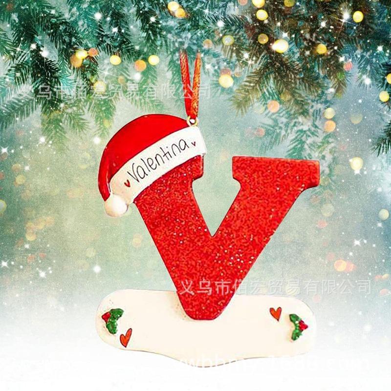 1pc Christmas Tree Decoration for Home 2025 Letter Pendant Pendant Xmas 2026 New Year Decor Ornament Noel supplies accessories