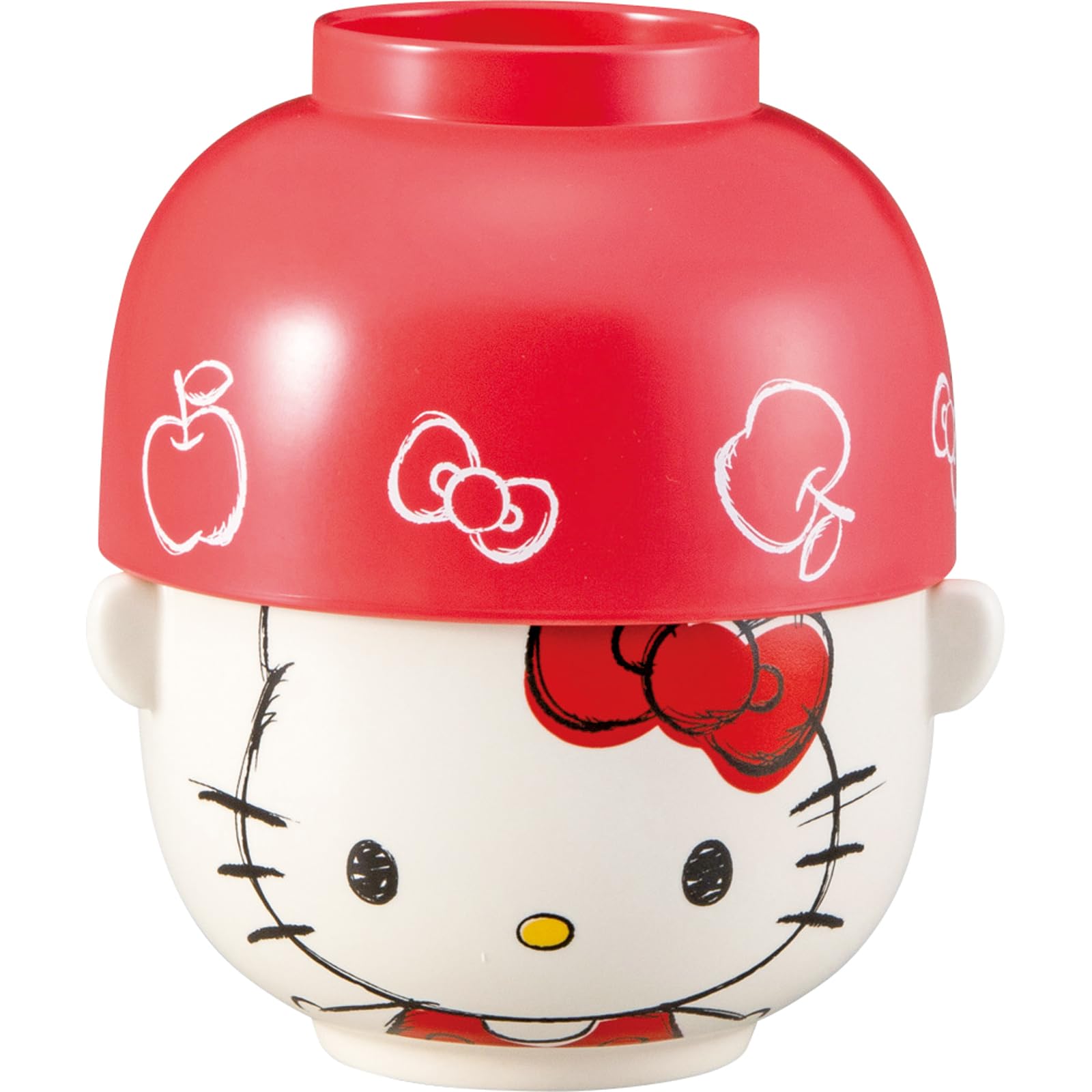 

Большой набор столовой посуды Sanrio Hello Kitty (Суповая миска и миска для риса), приблизительно. 11 x 7 см Диаметр, Красный, Товары с Китти, Подарок на день рождения, SAN4642-1
