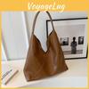 Color Solid Simple Large Capacity Pu Leather Women Shoulder Bag For Autumn