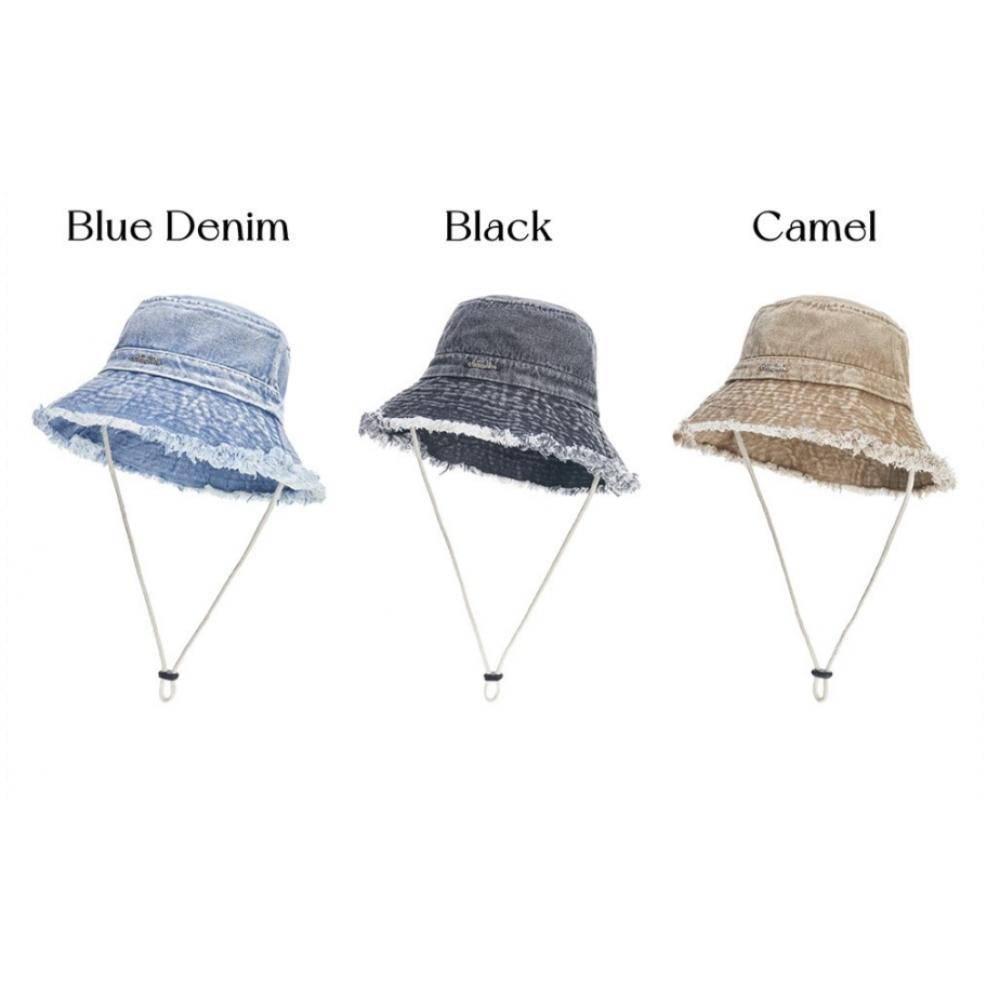 Allincomplete Denim Bleaching Safari Hat Black