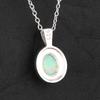 Ethiopian Opal Pendant 925 Sterling Silver Rhodium Fine Jewelry Gift for Her