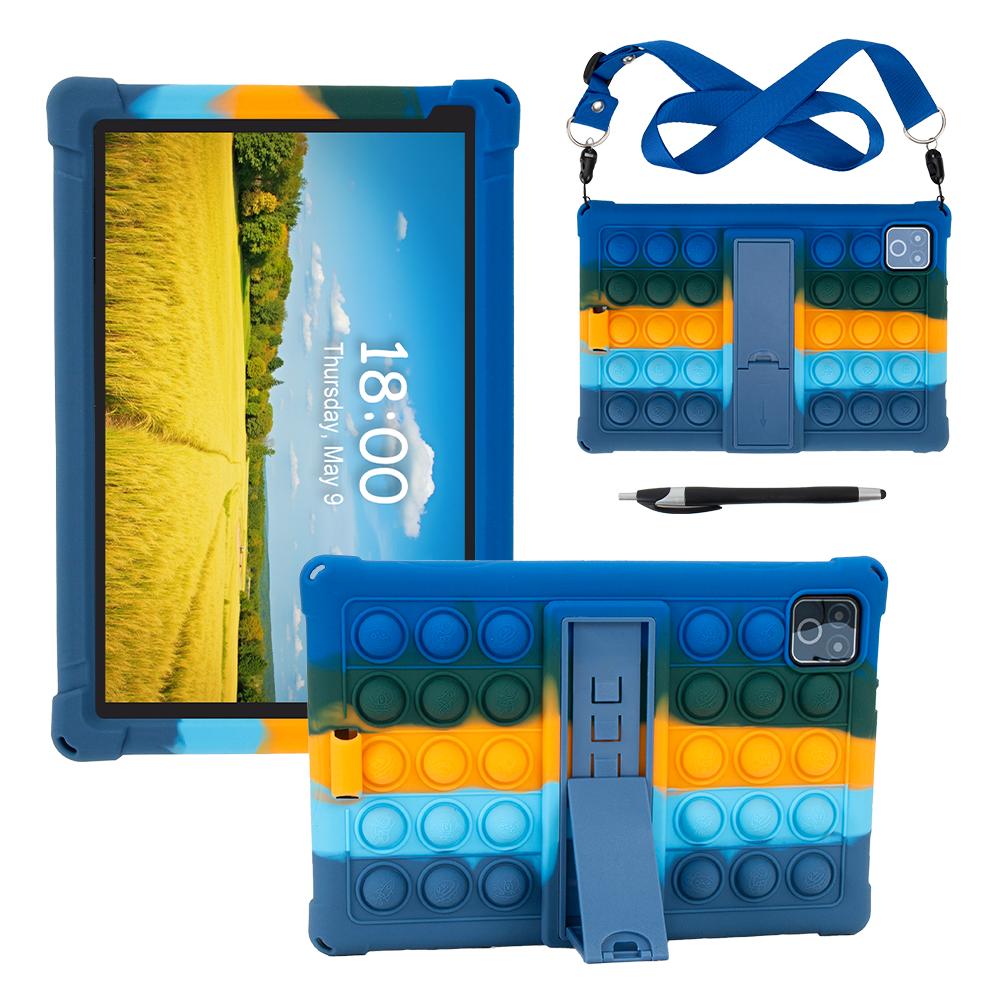 Soft Bubble Silicone Case For URAO X109 10.1 Inch Kids Stand Tablet Cover Shell With Adjust Shoulder Strap