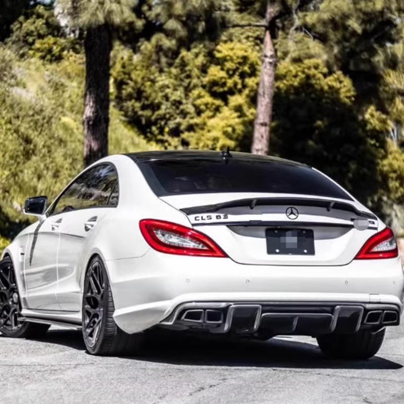 For Mercedes CLS Class W218 C218 CLS63 AMG 2012-2017 R Style Carbon fiber Rear Wing Trunk Boot Cover Car Styling Spoiler