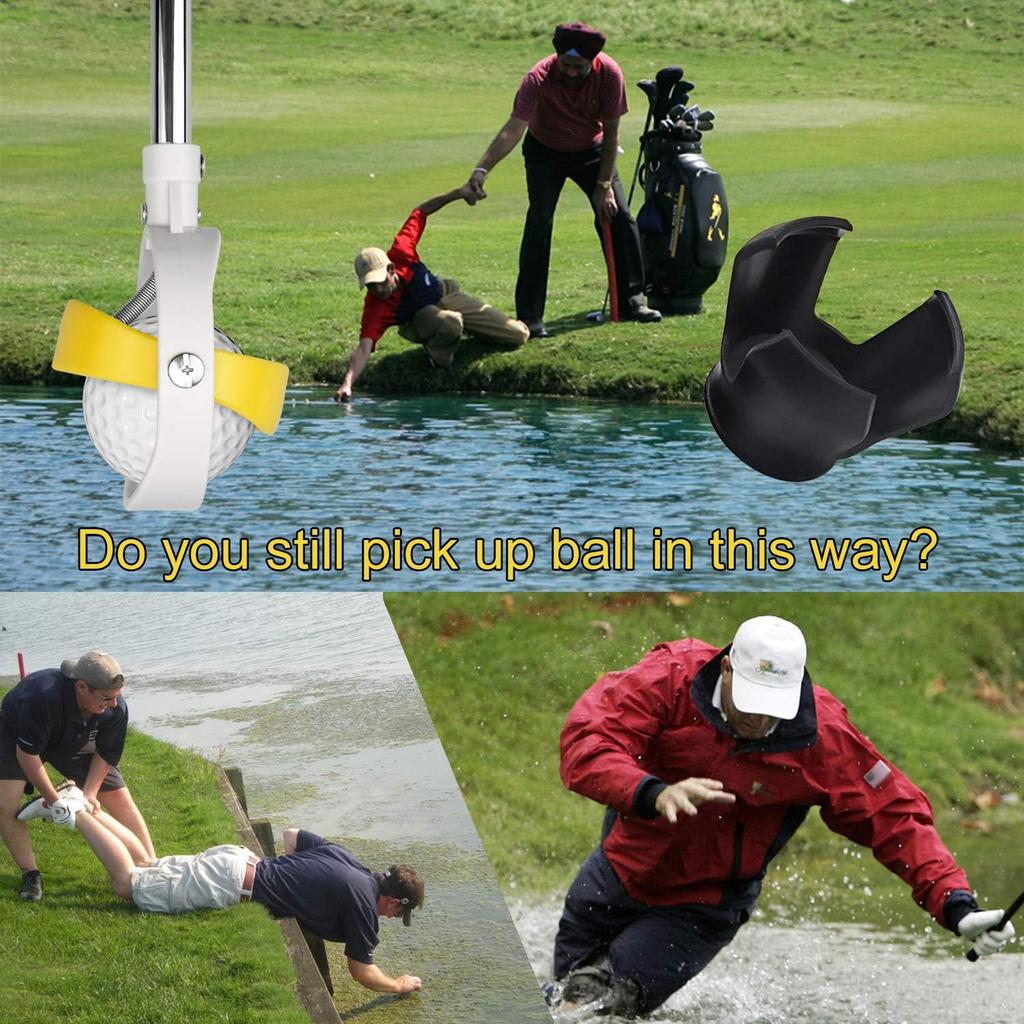 Golf Ball Retriever, Golf Balls Retrievers Telescopic for Water with Spring Release-Ready Head, Ball Retrievers Tool Golf with Grabber Tool, Golf