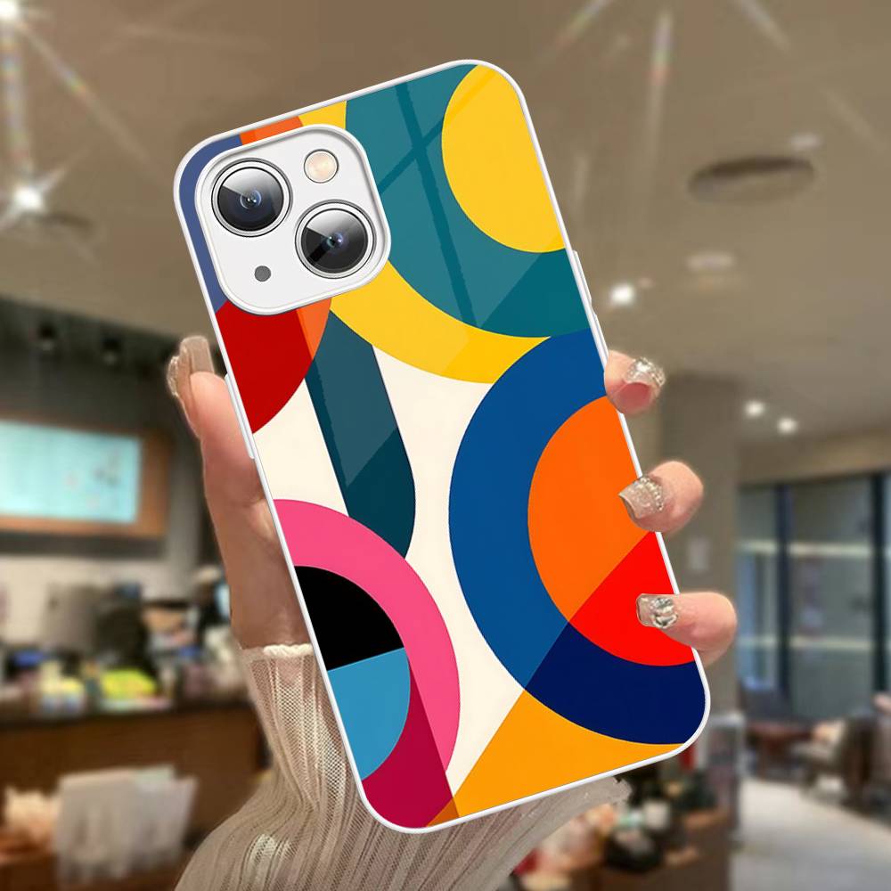

Geometric Bauhaus Art Tempered Glass For Iphone 14 13 12 11 Pro Mini XS MAX 14Plus X XS XR Fundas iphone 13 pro