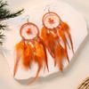 Feather Earrings Ethnic Style Long Tassel Exaggerated Personality Seaside Vacation Style Earrings Women