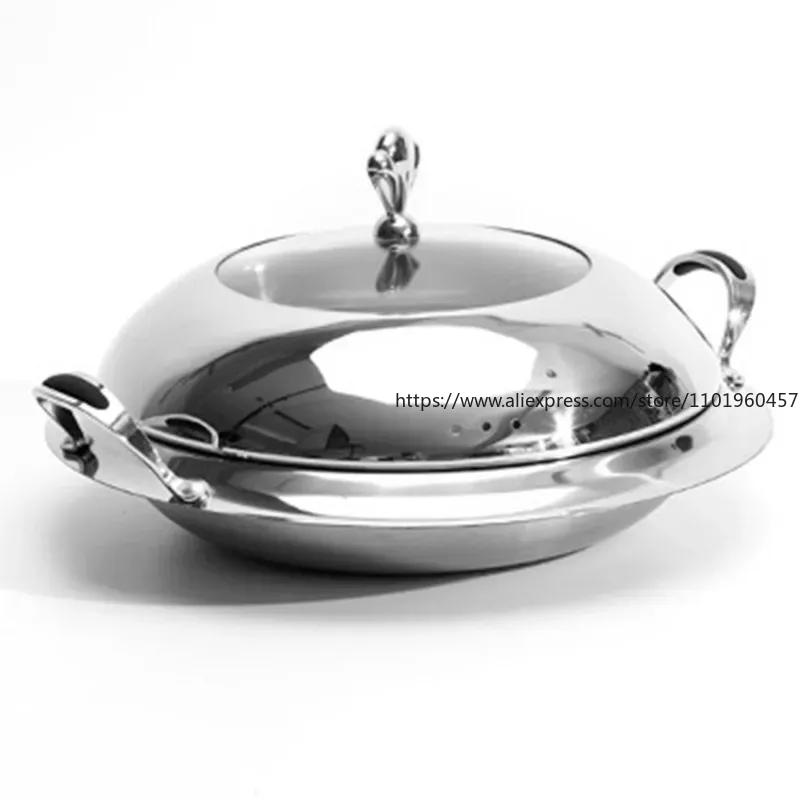 Silber/Gold Chafing Dish Edelstahl Rund Langlebig Buffet Wärmeschale Langlebiger Rahmen mit Deckel und Brennpastenbehälter