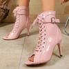 Women Sandals 2026 New Fish Mouth Stiletto Sandals  Open Toe Lace-Up Belt Buckle Shoes Women Zipper Non-Slip High Heel Booties