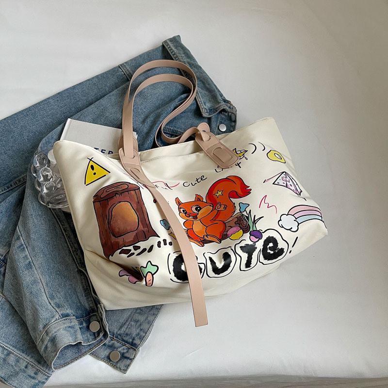 Trendy Street Style Shoulder Bag With Spacious Interior And Double Shoulder Straps хаки