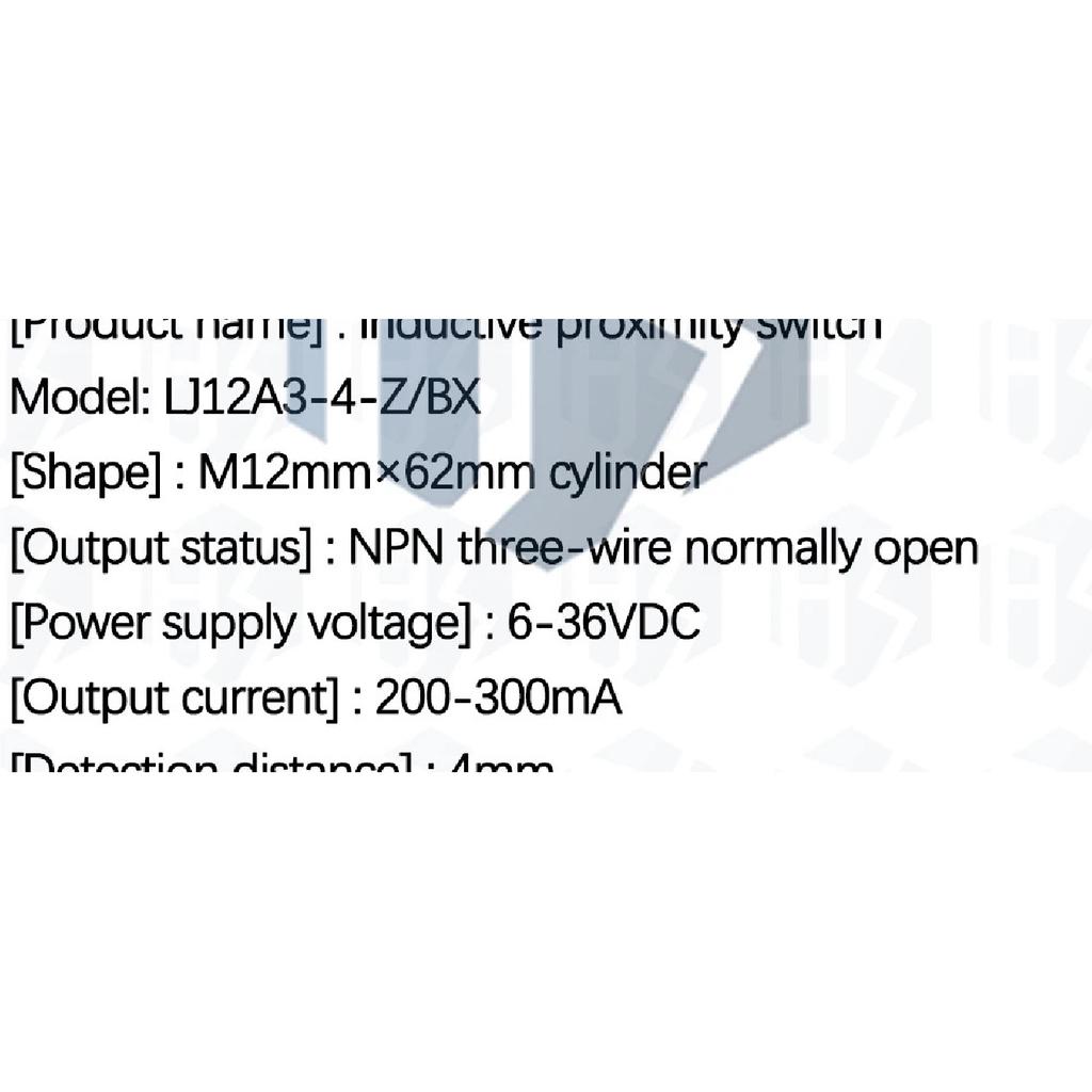 1pcs LJ12A3-4-Z/BX & LJ12A3-4-Z/BY Inductive Proximity Sensor: NPN Output, DC 6-36V – Compatible for Arduino