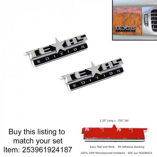 Raised Emblems TEXAS EDITION Gloss Black 3D for Chevy Silverado Stickers 3 Packs