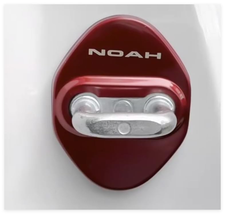 OKAYOHINN NOAH-MSGR Striker Cover, Door Lock Cover, Plating, Accessories, Interior Parts, Stainless Steel, 4 Pieces, Easy To Install (Red)