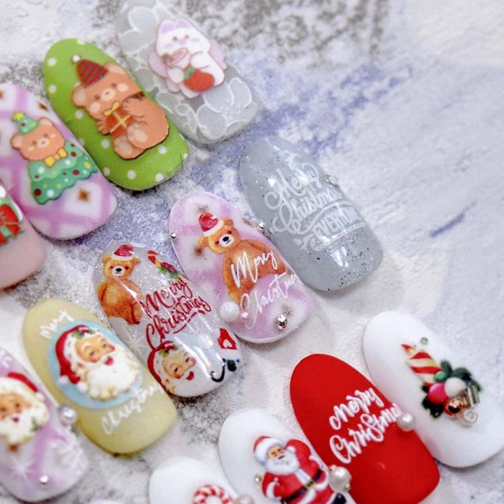Tree Nail Art Decorations Manicure Accessories Snowflake Nail Decals Christmas Nail Stickers