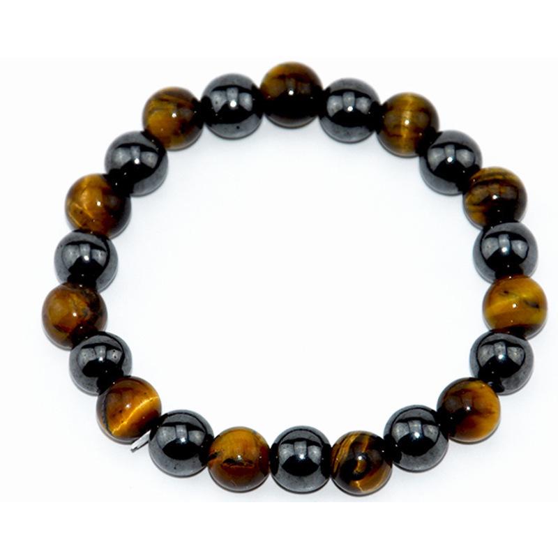 Cross-border Tiger Eye & Hematite Obsidian Beaded Men's Fashion Bracelet
