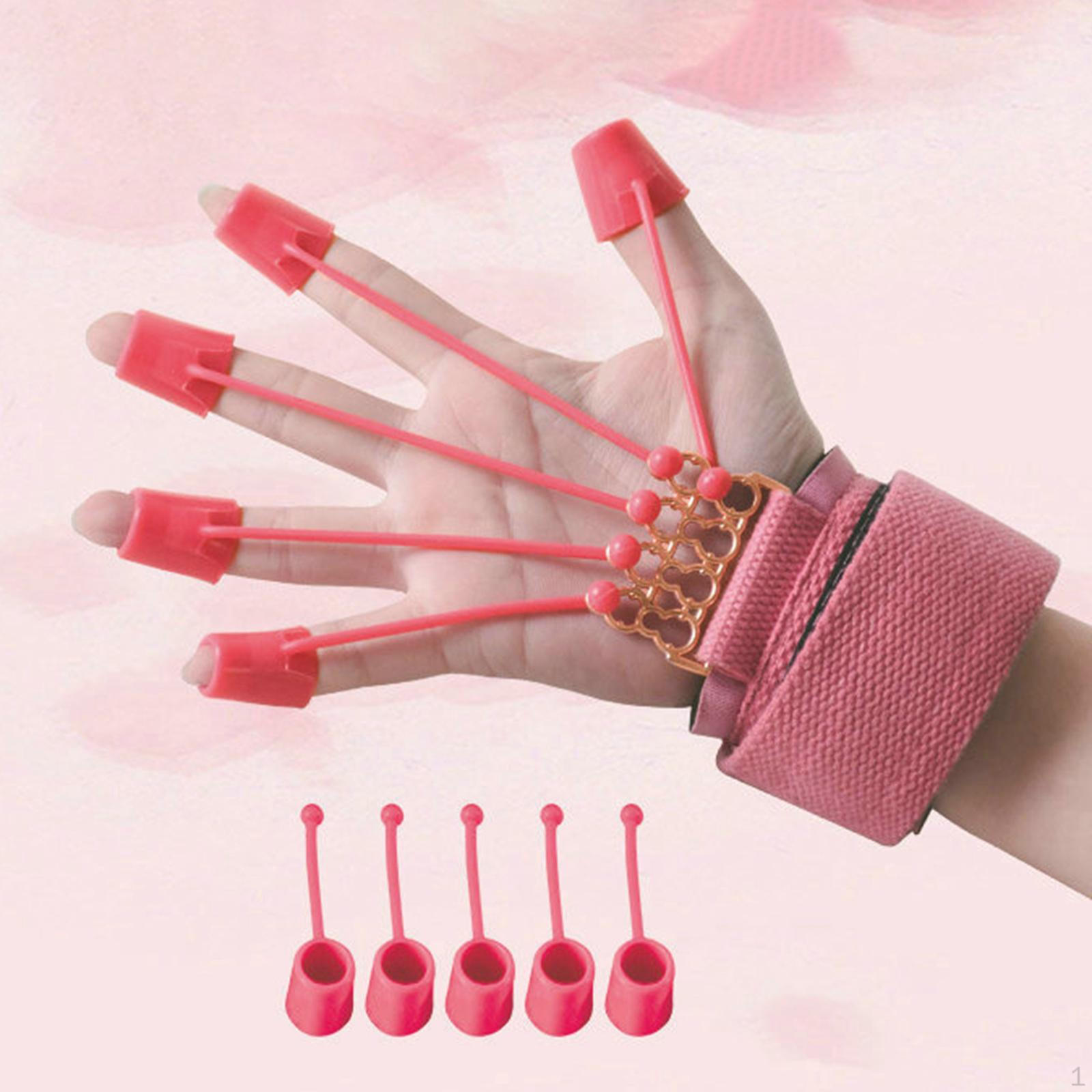 Finger Exerciser Stretcher Resistance Band Fitness Bodybuilding Gym Strengthener for Unisex, Pink Band 10lb