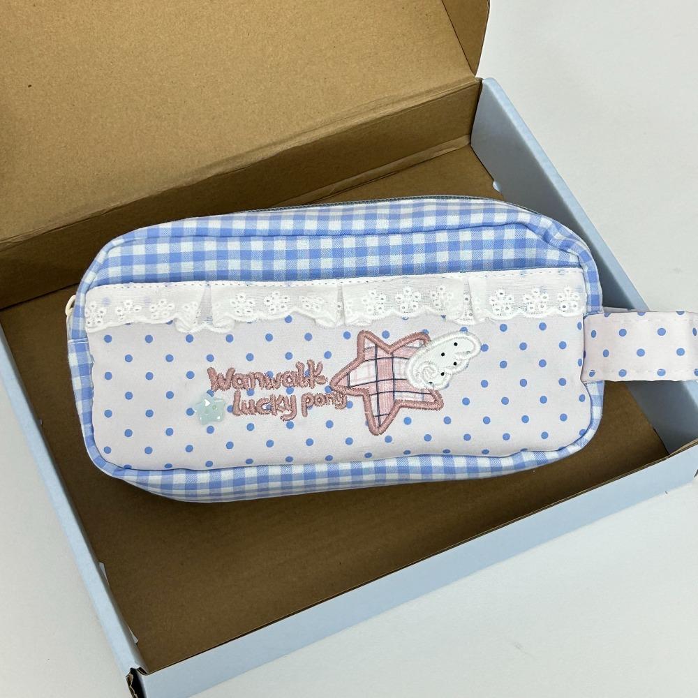 

Handheld Pencil Case Zipper Closure Stationery Storage Bag Portable Stationery Pouch School Office 01