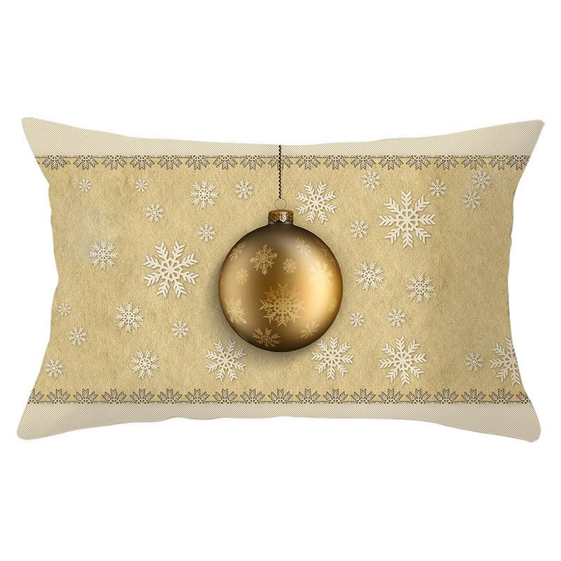 New Christmas Peach Skin Waist Pillowcase Gold Series Sofa Cushion Cover Bedside Pillow Cover