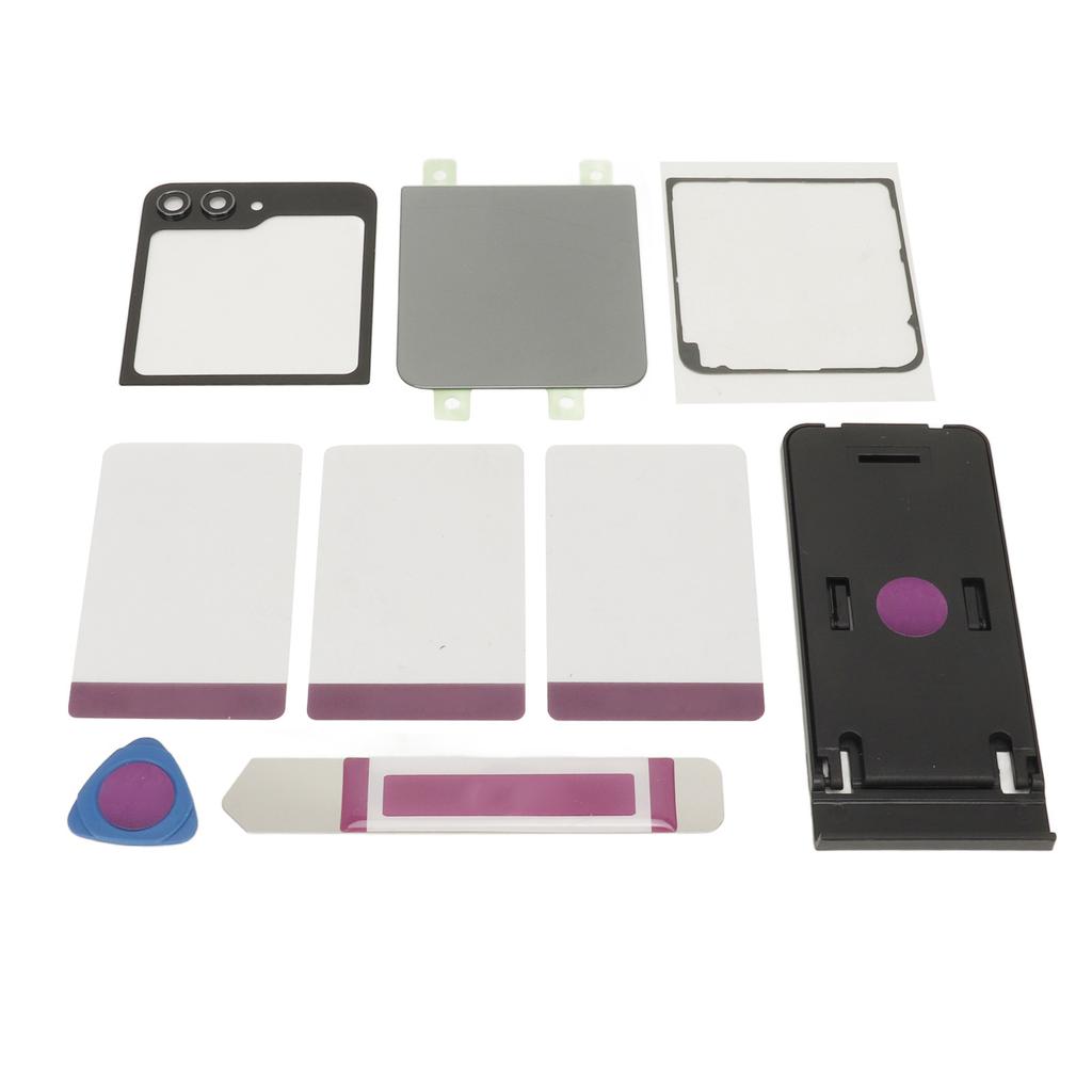 Back Glass Replacement Back Cover Glass Housing Door with Pre Installed Tape Camera Lens Tools for Galaxy Z Flip 5 Z