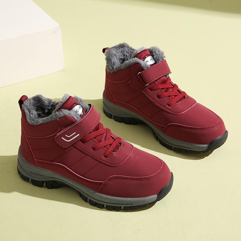 

Golden Sapling Зимние мужские нескользящие ботинки для снега Модные утепленные ботинки до щиколотки на длинном плюшевом подкладе для ходьбы Пара обуви для улицы Сохраняют тепло 46 вино красного