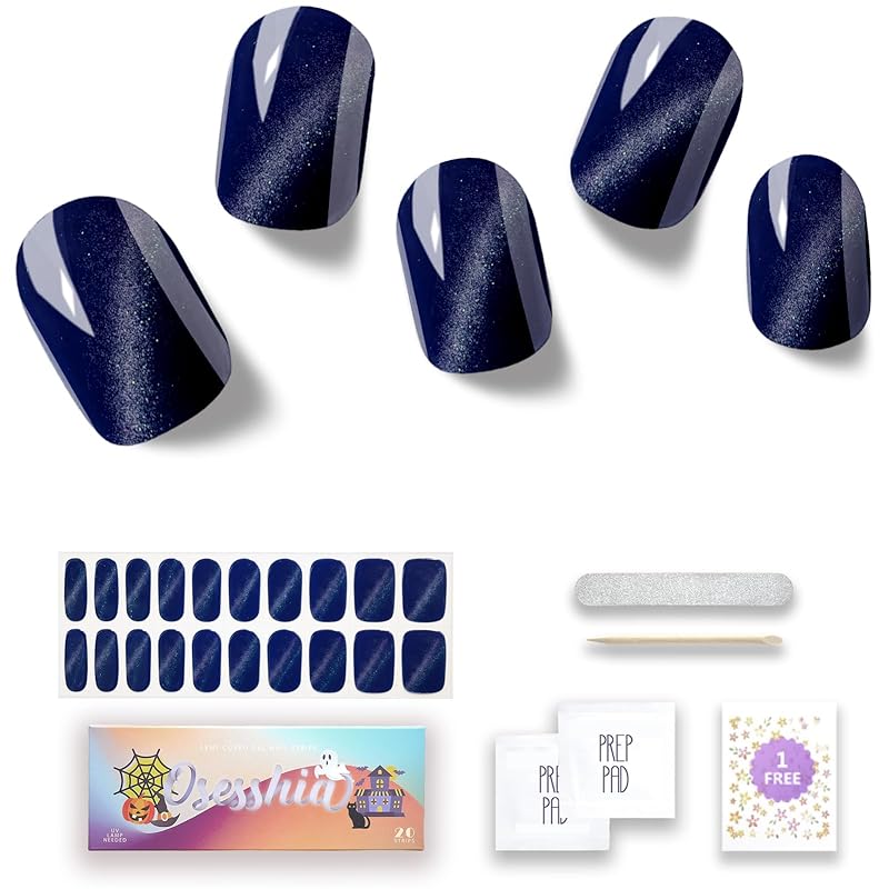 Semi Cured Gel Nail Strips, 20 pcs Nail Wraps, Glaze Gel Nail Stickers, Salon Quality French Manicure, Full Decal Gel Polish Strips, Long Lasting