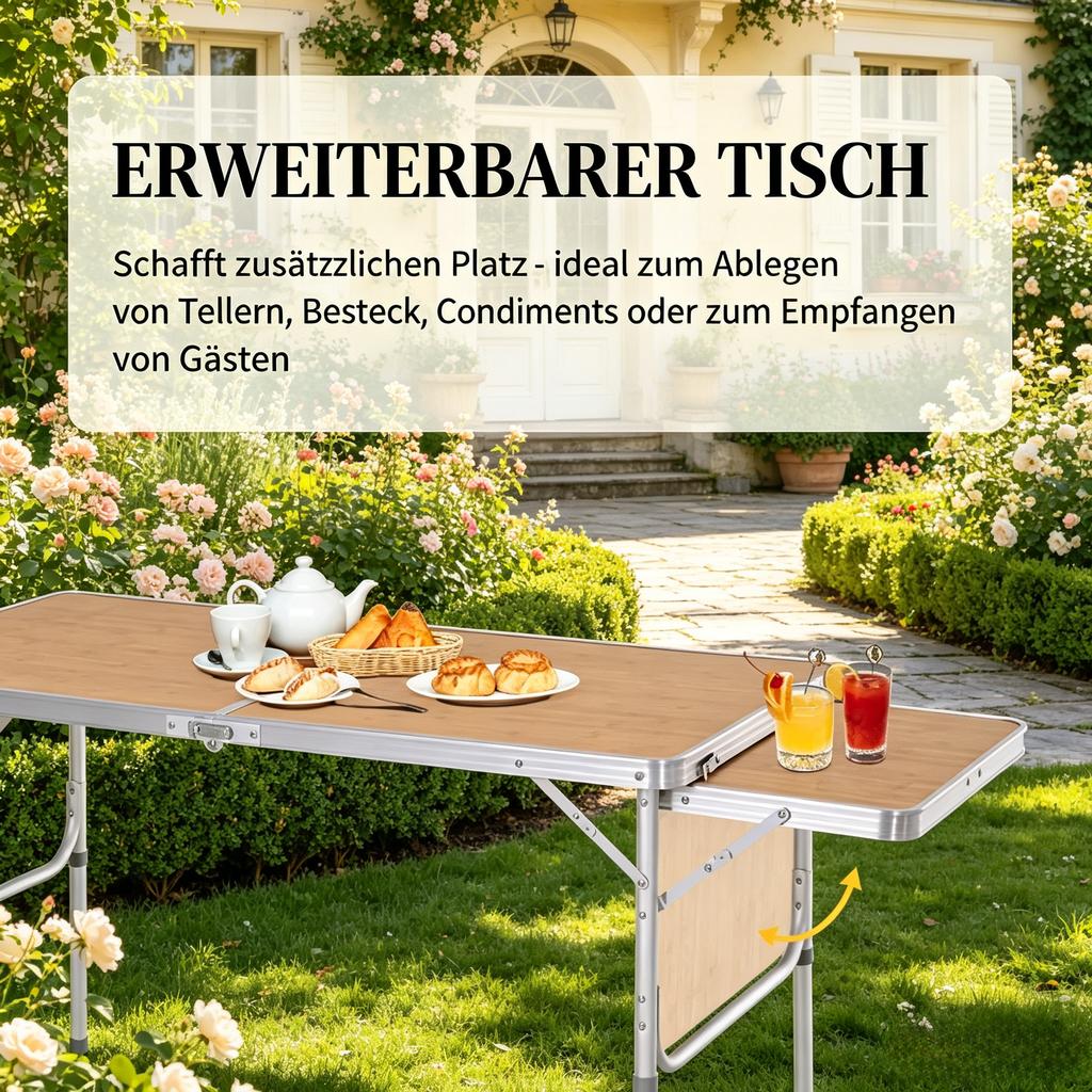 Portable Multi-Use Folding Table, Height-Adjustable Folding Table, Outdoor Utility Table