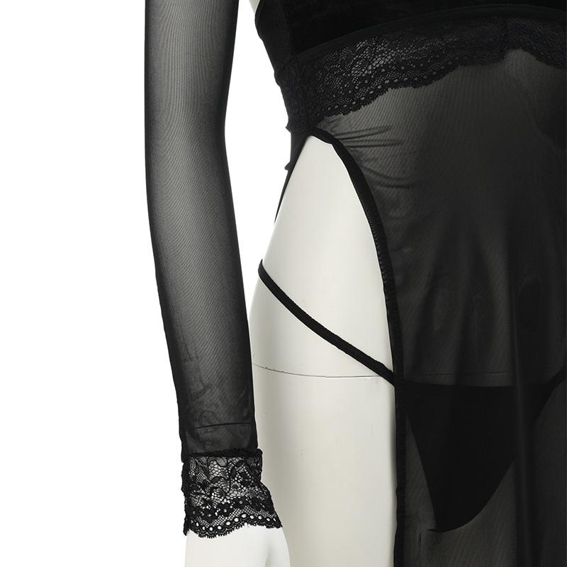 Sexy Lingerie Sexy Hollow Cheongsam Hot Split Cosplay Clothes