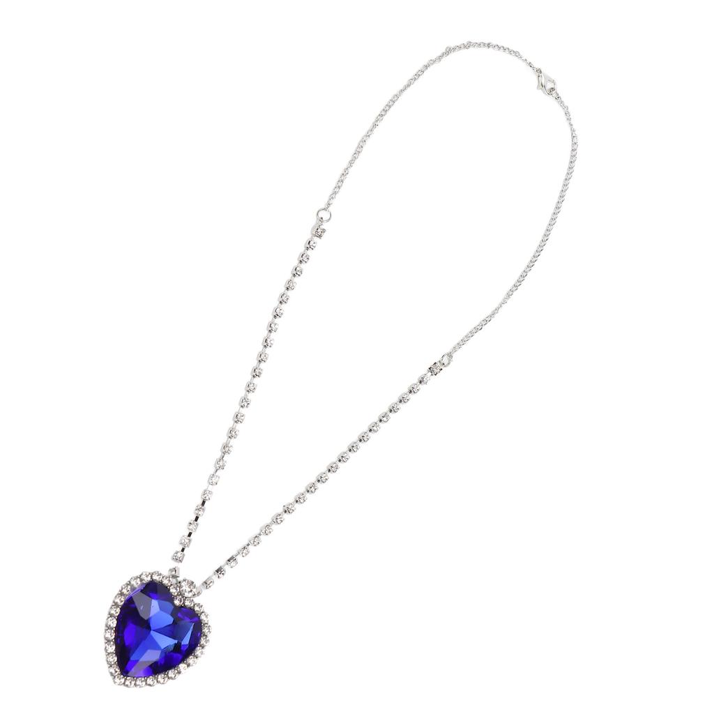 Blaue Liebesherz Anhänger Halskette Liebeshalskette Elegante Mode Halskette Valentinstag Geschenk