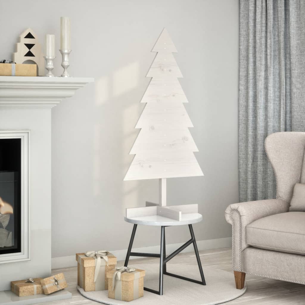 Christmas Tree for Decorating White 120 cm Solid Pine Wood