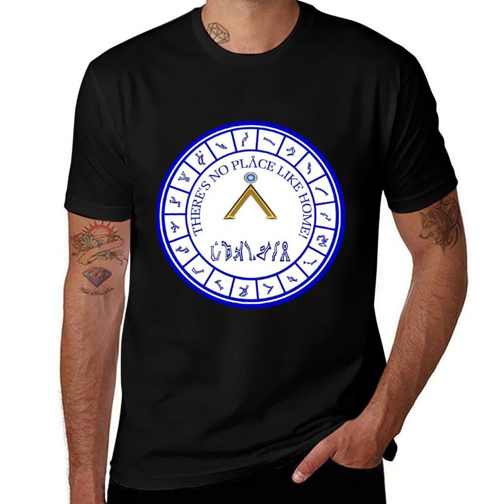 Stargate Blue Dialing Ring TShirt man t shirt heavy cotton t shirts for man cotton TShirt