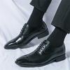 New Men's Pointed Business Office Patent Leather Casual Brogues Oxford Shoes Male Formal Wedding Dress Homecoming Footwear