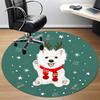 1 Stück Weihnachtshund Stuhl Teppich für Büro, Rutschfest, Weich und Langlebig Büroteppich für Innendekoration
