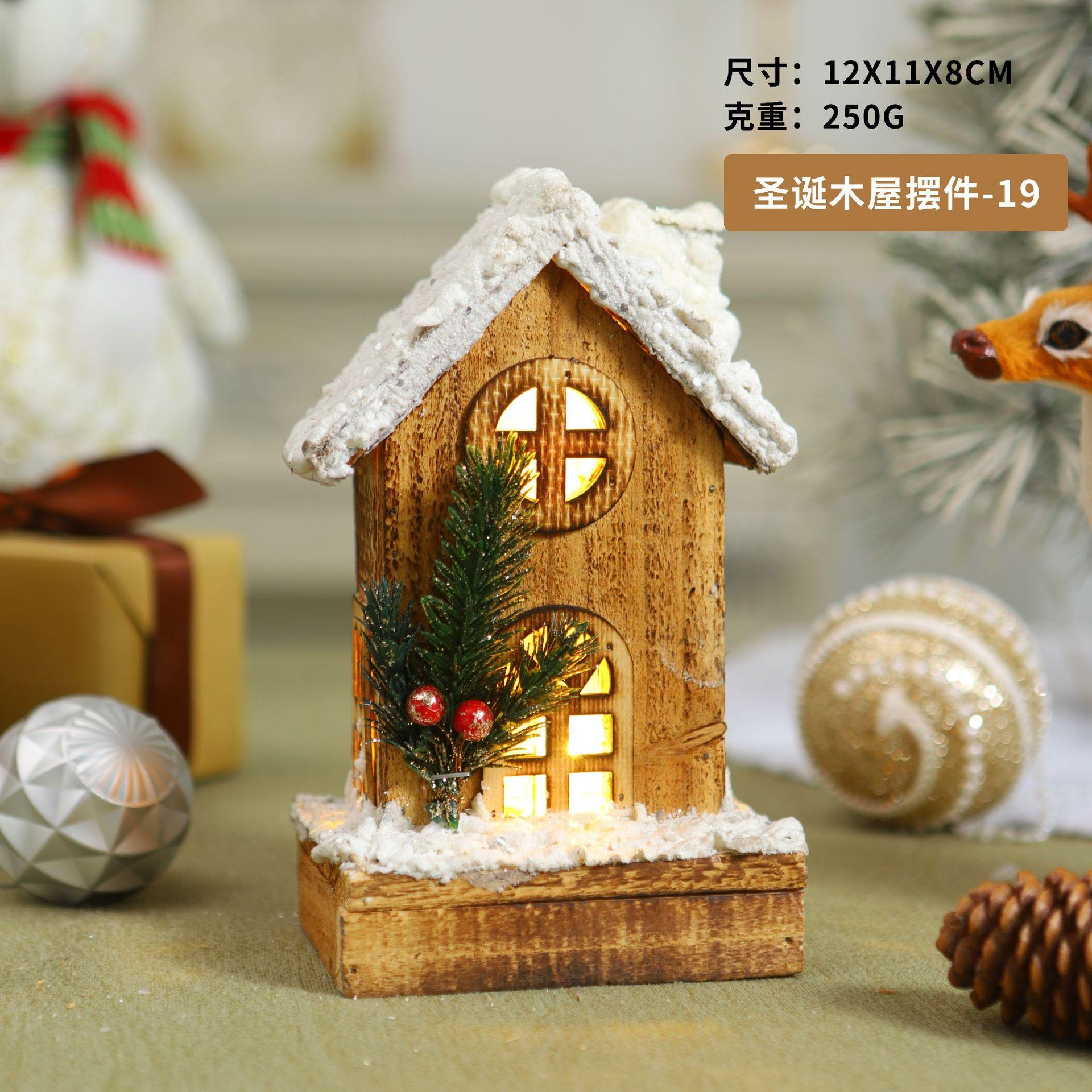 

Factory direct sales Christmas chalet ornament atmosphere luminous decoration decoration chalet Christmas supplies