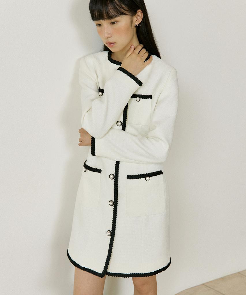 Lucirju Tweed Jacket One-Piece (Ivory)