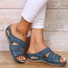 Summer New Women Slippers Fashion Wedge Open Toe Slippers Vintage Anti-slip Leather Casual Platform Shoes Female Zapatos36-43