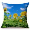 Sunflower Farm Natural Landscape Style Home Decor Sofa Pillow Case Nordic Pastoral Cotton Linen Living Room Chair Cushion Cover