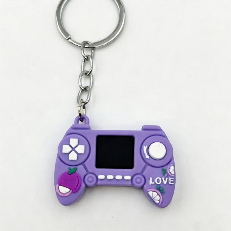 Playful Fruit Designs Gaming Keychain Creative Gamepad Keyring Lightweight PVC Key Holder Perfect For Accessories
