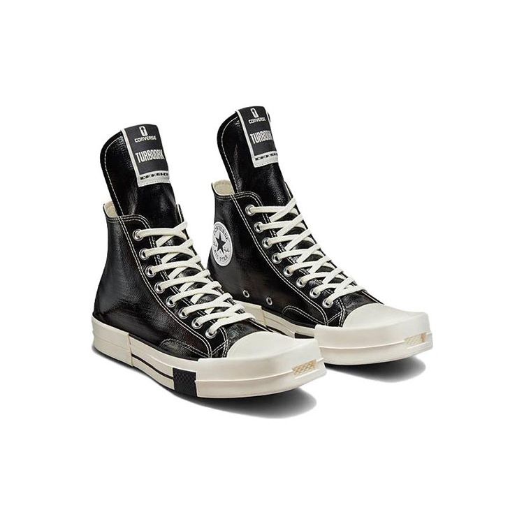 Rick Owens x Converse TURBODRK Chuck 70 High Čierny lak Unisex Tenisky Egret Kostná biela A01291C