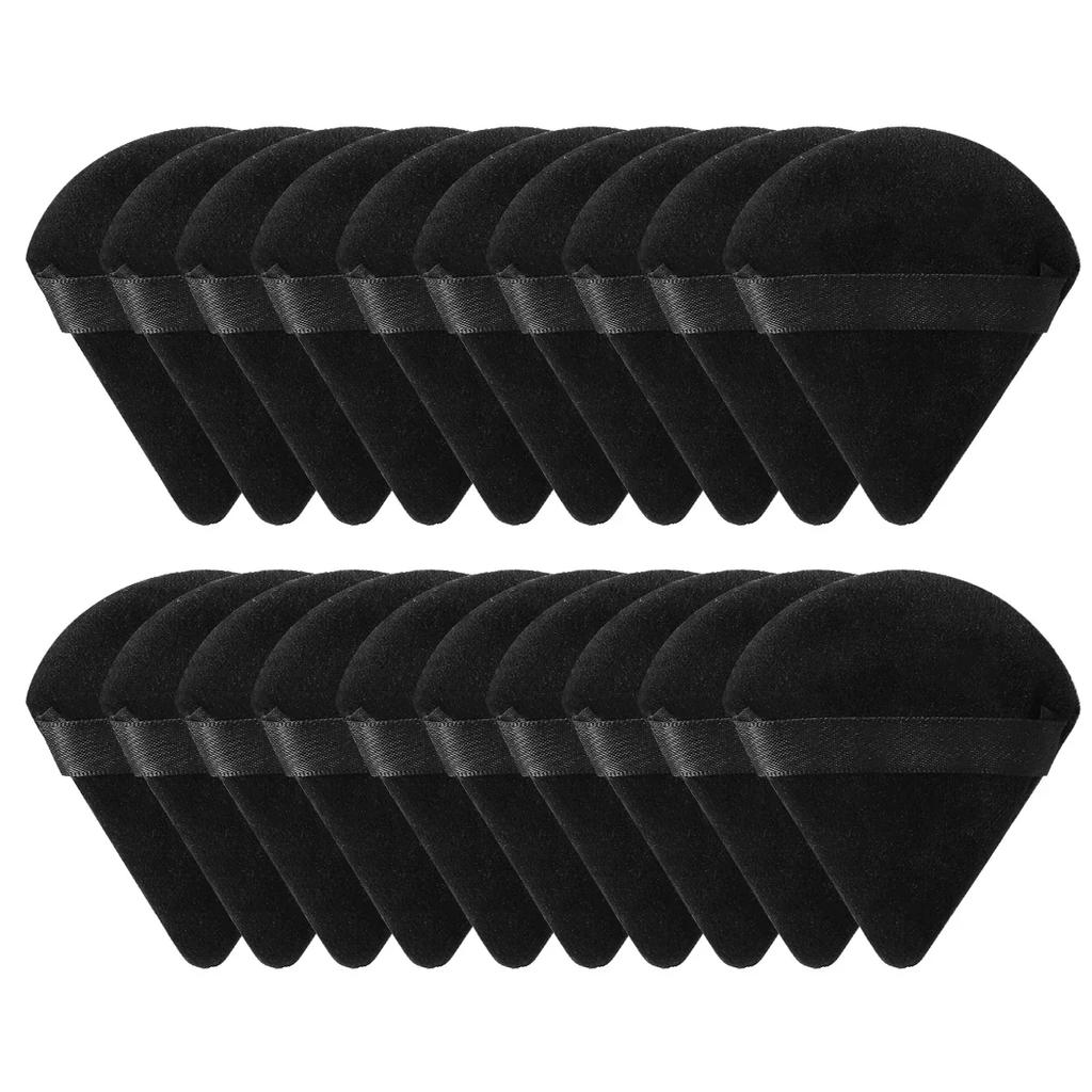 20/10Pcs Triangle Velvet Powder Puff Wet Dry Use Makeup Sponge Cosmetics Blender Makeup Foundation Beauty Tool Accessories